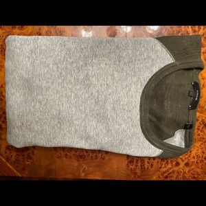 Vince Mens Cotton Long Sleeve- Green/Gray